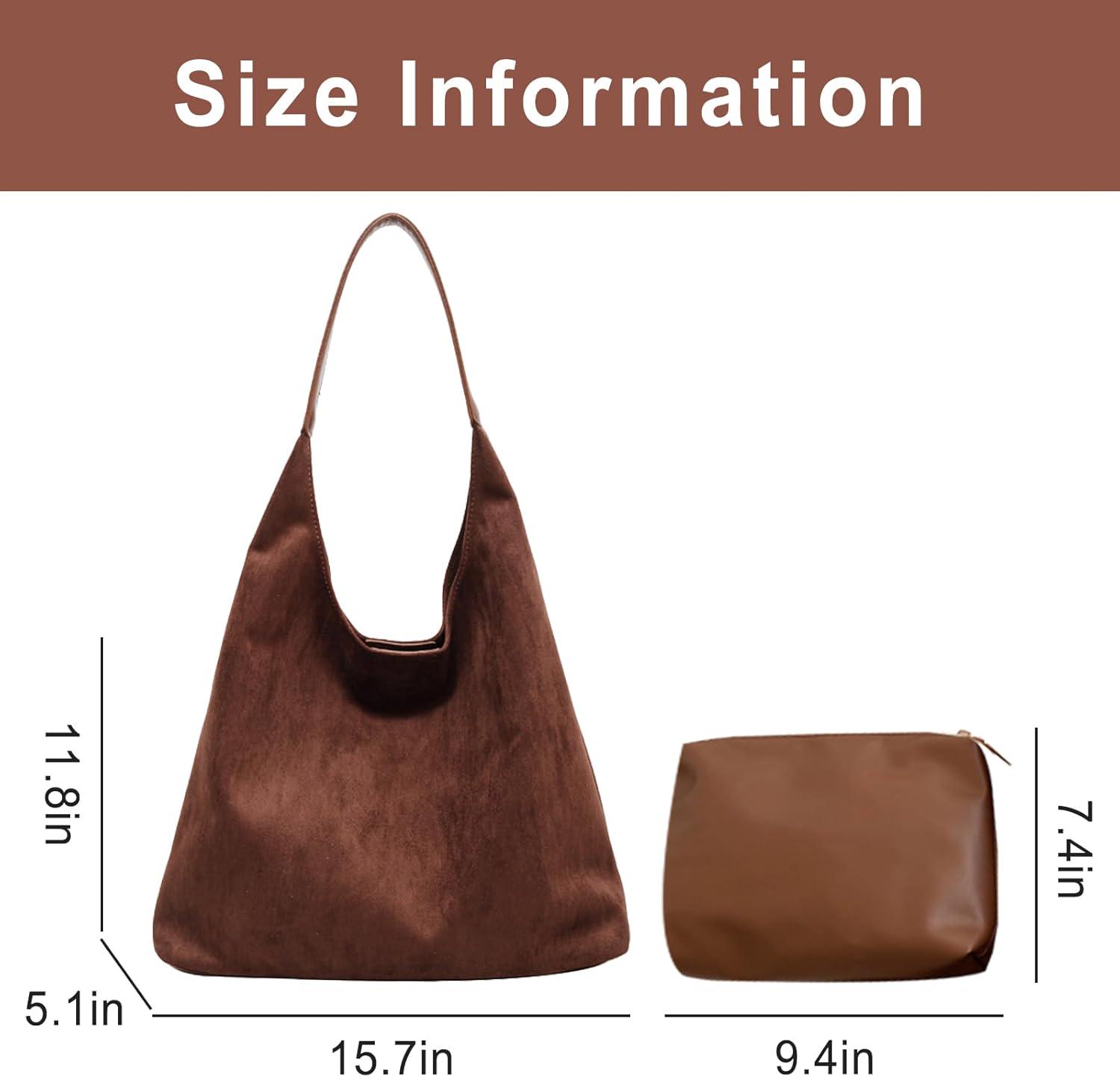 Vintage Suede Tote Bag for Women Autumn Winter 2024 Collection Retro Casual Commute Large Capacity Shoulder Bag - Image 7